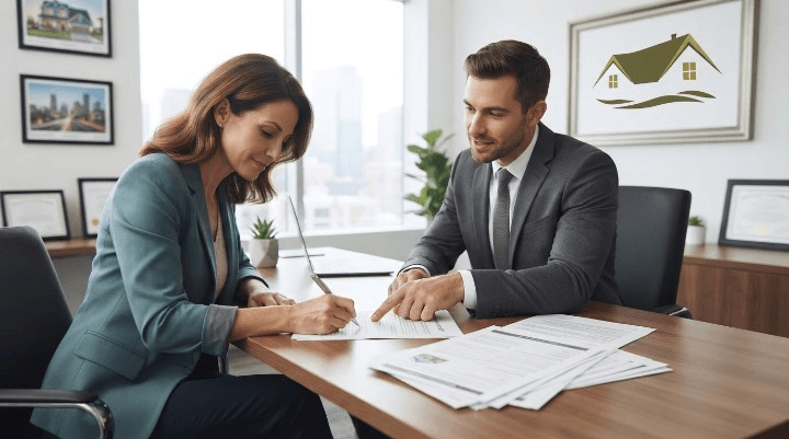 Florida homeowner signing short sale documents to avoid foreclosure