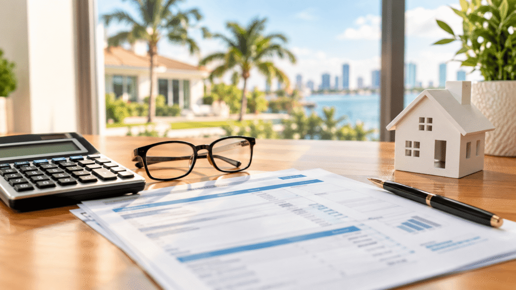 Mortgage statement and calculator for selling a house fast in Miami
