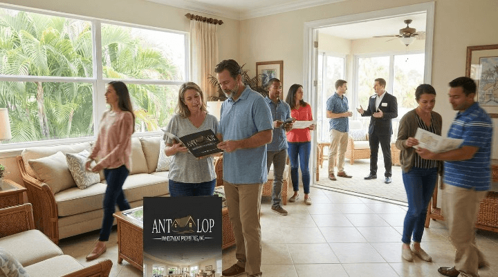 Open house showing during a traditional realtor listing in South Florida
